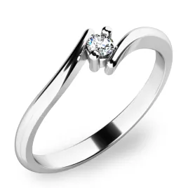 Dámský prsten bílé zlato 585/1000 přírodní diamant 0.045 ct G/SI 10846D