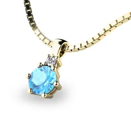 Dámský přívěsek přírodní diamant 0.90 ct G/SI topaz 10859Z-TPZ