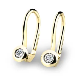 Dámské náušnice žluté zlato 585/1000 přírodní diamant 0.090 ct G/SI 10824-ZL-DIA