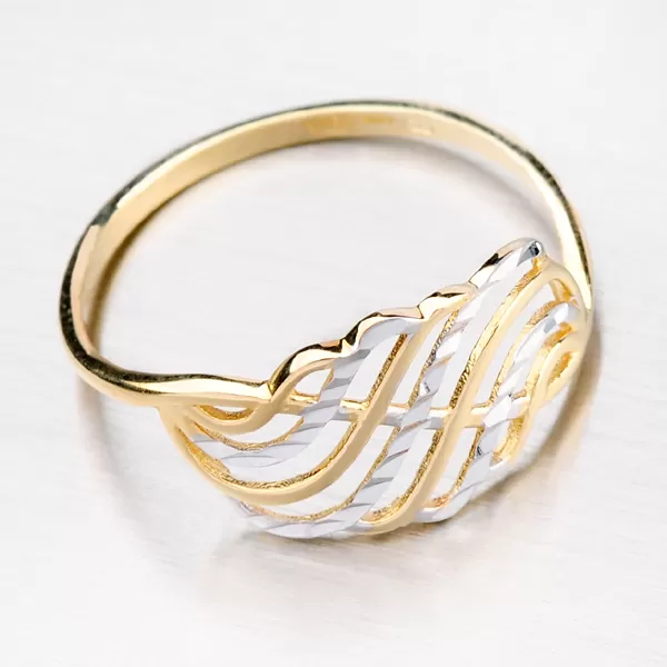 Prsten zdobený gravírováním - zlato 585 41-NP174