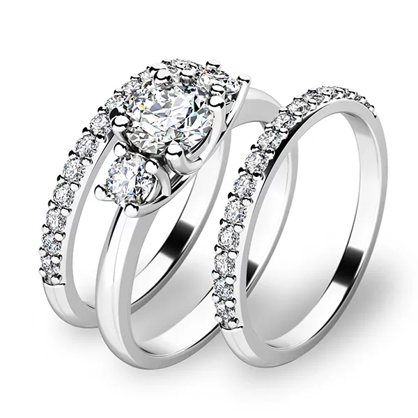 Zlatý set zásnubních prstenů 10803-SET02-BB