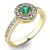 Dámský prsten žluté zlato 585/1000 přírodní diamant 0.150 ct G/SI smaragd 10802Z-SMAR