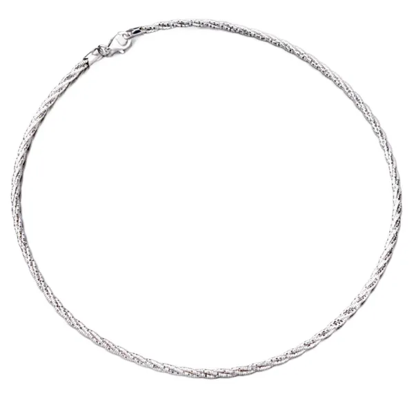 Dámský náhrdelník stříbro 925 kroucený CHRS-SPRING-OM13L-TW-130-RET