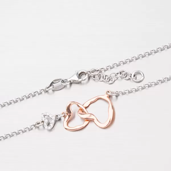 Stříbrný náhrdelník se srdíčky N1500317-0331-SLX