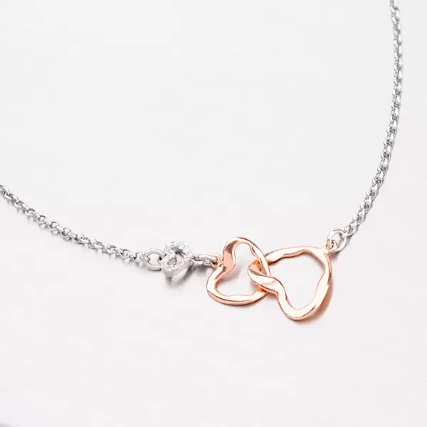 Stříbrný náhrdelník se srdíčky N1500317-0331-SLX