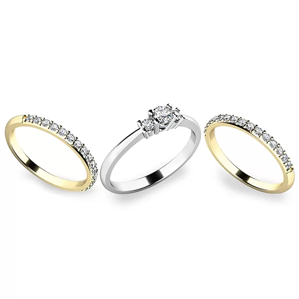 Úžasný set zásnubních prstenů ze zlata 10843-SET02-BZ