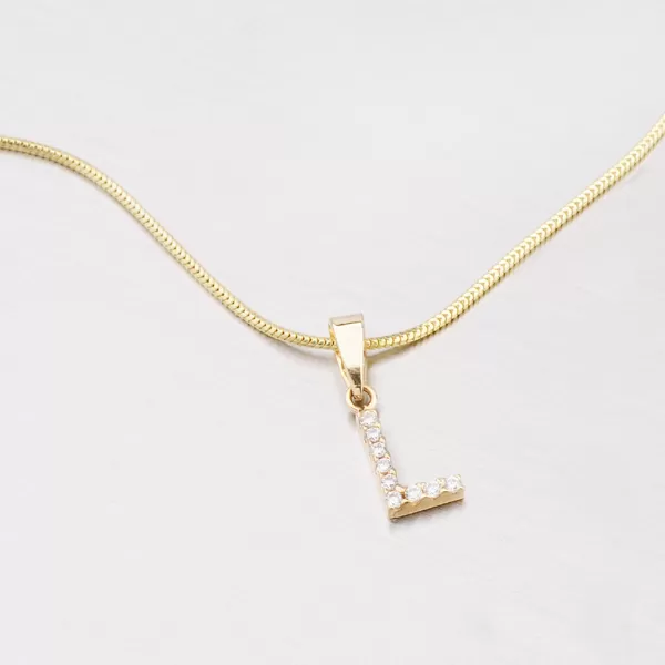 Přívěsek zlato 585 - písmeno L se zirkony 13-152-L