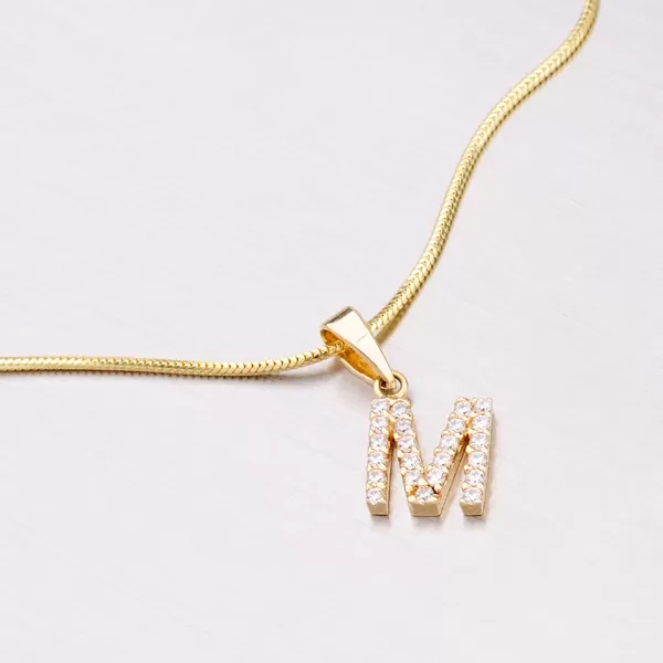 Zlatý přívěsek - zlato 585 písmeno M 13-152-M