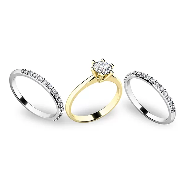 Set zásnubních prstenů z kombinovaného zlata 10720-SET02-ZB