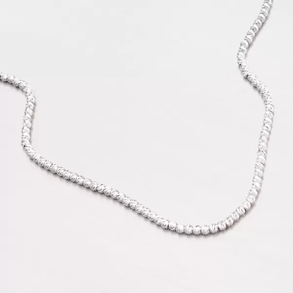 Dámský náhrdelník stříbro 925 zdobený gravírovanými korálky N1603341-0048-SLX