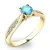 Dámský prsten žluté zlato 585/1000 přírodní diamant 0.250 ct G/SI a topaz - Swiss Blue 10745Z-TPZ