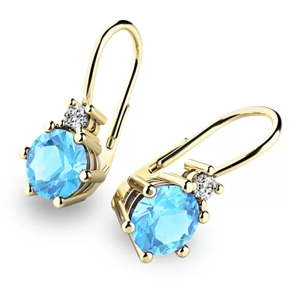 Krásné náušnice s topazy a diamanty 10857-ZL-TPZ