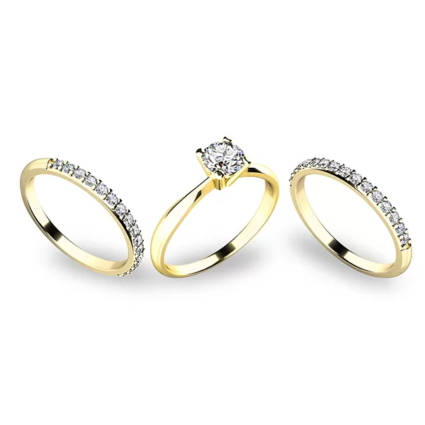 Set zásnubních prstenů ve žlutém zlatě 10770-SET02-ZZ