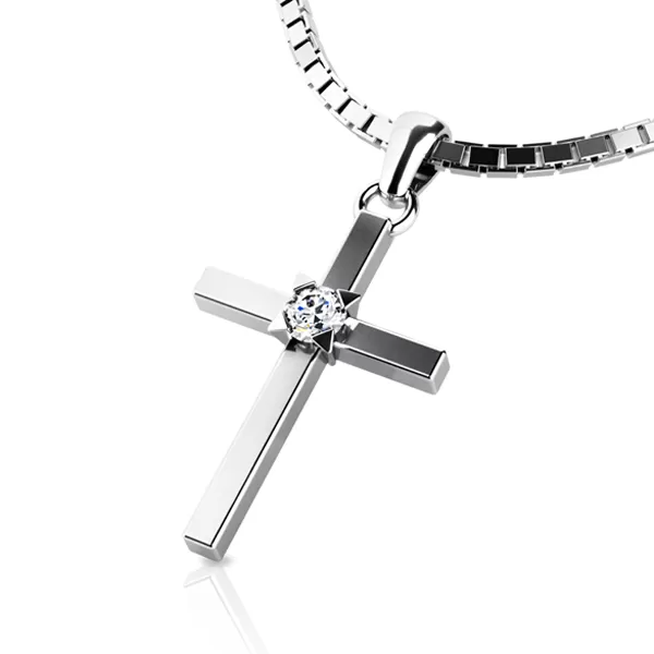 Zlatý kříž s diamantem 10872-B-DIA