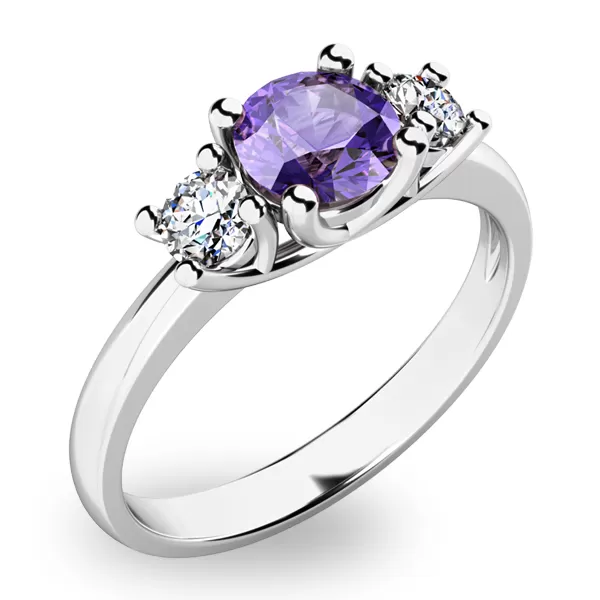 Dámský prsten s tanzanitem a diamanty 10803B-TZNT