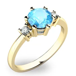 Dámský prsten žluté zlato 585/1000 přírodní diamant 0.90 ct G/SI topaz 10856Z-TPZ