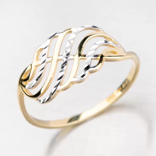 Prsten zdobený gravírováním - zlato 585 41-NP174