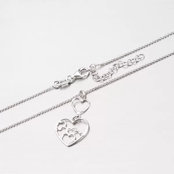 Dámský náhrdelník stříbro 925 stříbra se srdíčky N1700896-0331-SLX