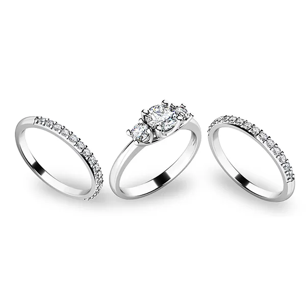 Zlatý set zásnubních prstenů 10803-SET02-BB