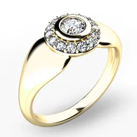 Dámský prsten žluté zlato 585/1000 přírodní diamant 0.396 ct G/SI briliantový 10898-ZL