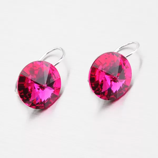 Stříbrné náušnice s krystaly 14 mm N335ČV-JK