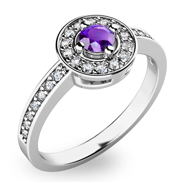 Dámský prsten s tanzanitem a diamanty 10802-B-TZNT