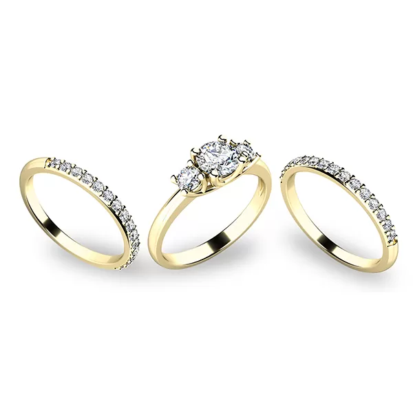 Set zásnubních prstenů ze žlutého zlata 10803-SET02-ZZ