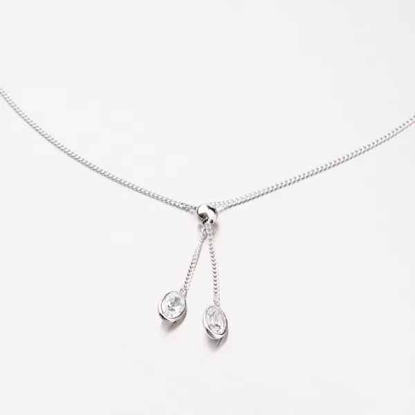 Náhrdelník ze stříbra se zirkony M3337B