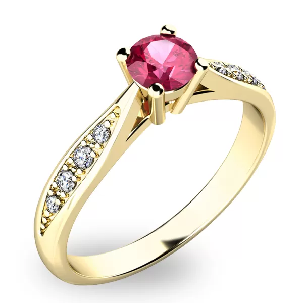 Krásný prsten s turmalínem a diamanty 10745Z-TUR