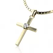 Zlatý kříž s diamantem 10872-ZL-DIA