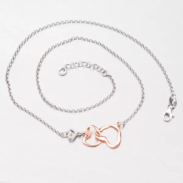 Stříbrný náhrdelník se srdíčky N1500317-0331-SLX