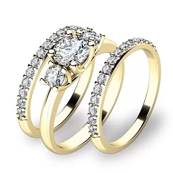 Set zásnubních prstenů ze žlutého zlata 10803-SET02-ZZ