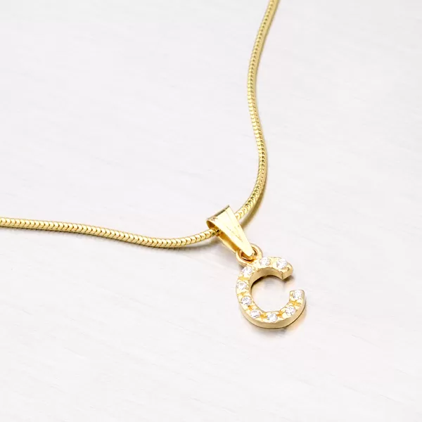 Přívěsek žluté zlato 585 zirkon - písmeno C 13-152-C