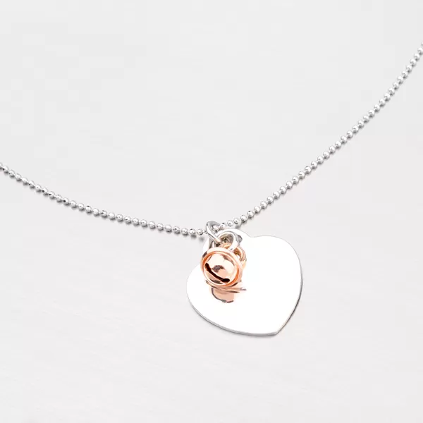 Stříbrný náhrdelník se srdcem a rolničkou N1502029-1264-SLX