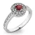 Dámský prsten bílé zlato 585/1000 přírodní diamant 0.150 ct G/SI českým granát 10802B-GRN