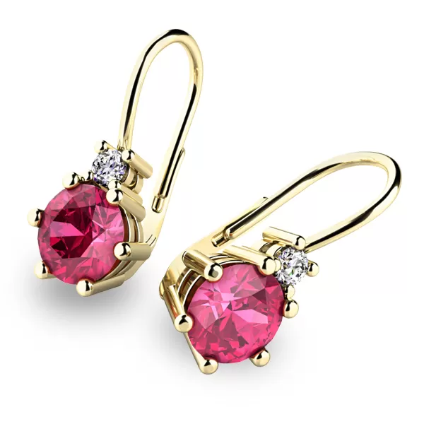 Náušnice s turmalíny a diamanty 10857-ZL-TUR