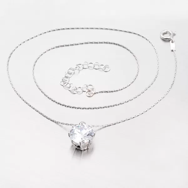 Stříbrný náhrdelník s velkým zirkonem MCOLLIER-100