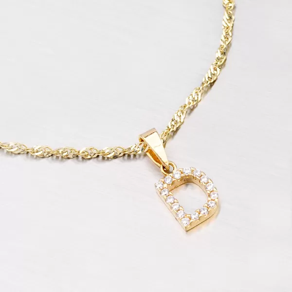 Zlatý přívěsek písmeno D - zlato 585 13-152-D