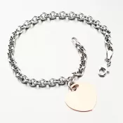 Stříbrný náramek se srdíčkem s možností rytiny B1601696-1132-SLX