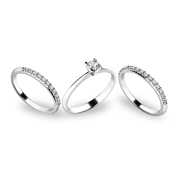 Zásnubní set z bílého zlata 10820-SET02-BB