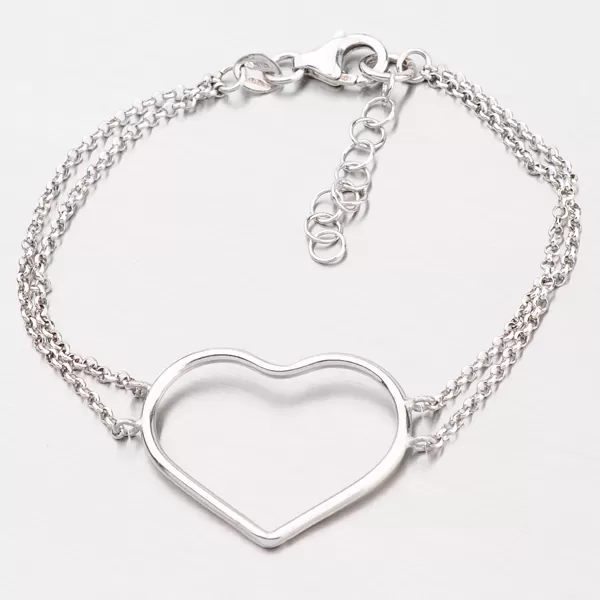 Stříbrný náramek se srdíčkem B1602764-0517-SLX