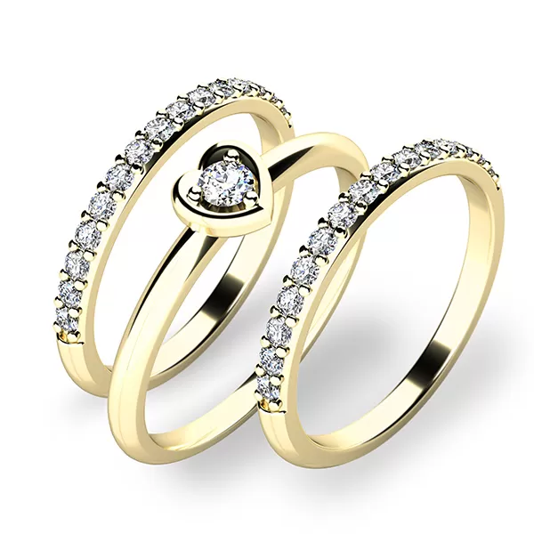 Nádherný set zásnubních prstenů ze žlutého zlata 10849-SET02-ZZ