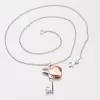 Náhrdelník s klíčem a zámkem ve tvaru srdce N1502165-1628-SLX