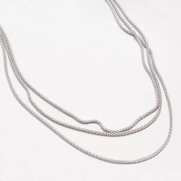 Trojitý stříbrný náhrdelník N1300519-1264-SLX