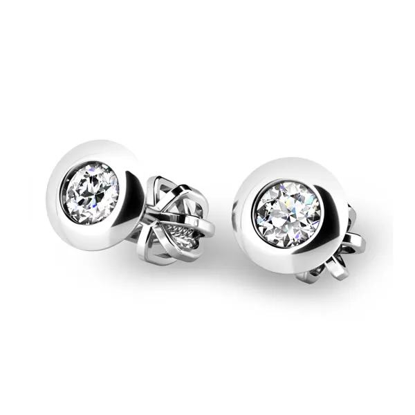 Diamantové náušnice z bílého zlata 10825-B-DIA