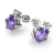 Dámské náušnice bílé zlato 585/1000 přírodní diamant 1.50 ct G/SI ametysty a vech náušnicích 10858-B-AME