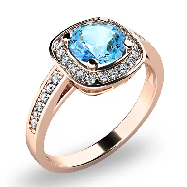 Dámský prsten s topazem a brilianty 10766-B-TPZ