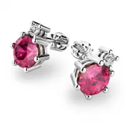 Zlaté náušnice s turmalíny a diamanty 10858-B-TUR