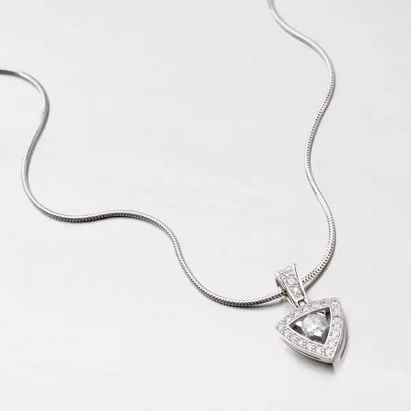 Přívěsek z bílého zlata se zirkony DZ1991B