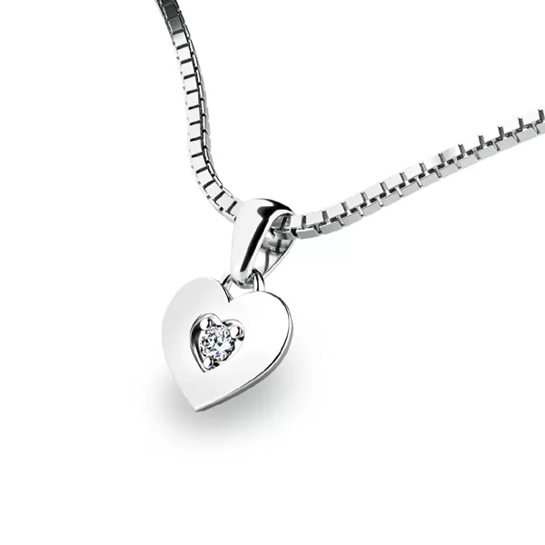 Zlaté srdce s briliantem 10874-B-DIA